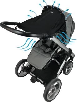 Dooky Universal Cover Zonnescherm Kinderwagen - Uni Zwart -Baby Comfort Outlet Winkel 909x1200 1
