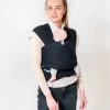 ByKay - Draagdoek - Rekbaar - Black - Maat M - Organic Katoen - Stretchy Wrap Deluxe - 3 Jaar - Buik - Heup