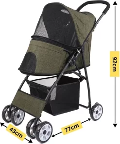 Merkloos Homezie Hondenbuggy | Huisdieren Tot 15 Kg | 4-wieler | Hondenbuggy Inklapbare | Katten Buggy | Buggy | Huisdieren Buggy -Baby Comfort Outlet Winkel 993x1200 2