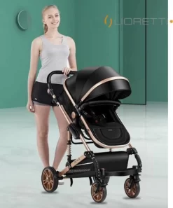 Merkloos Lioretti® Luxe Baby Buggy 3 In 1 | Baby Wagen | Kinderwagen Met Stoel En Wieg | Inklapbaar | Hoge Kwaliteit | Combi | Zwart -Baby Comfort Outlet Winkel 997x1200